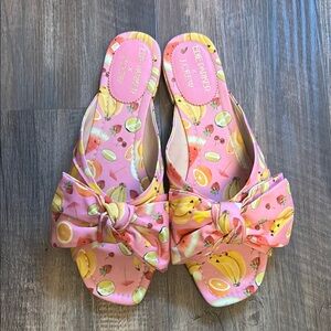 Edie Parker x J.Crew Pink Fruit Print Sandals